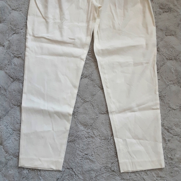 Vince Tapered Cropped Pants linen Blend In Off White Size 2. - Picture 8 of 14